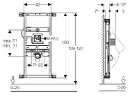 Kombifix Geberit Universal pro pisoáry, stavební výška 109-127 cm  457.689.00.1